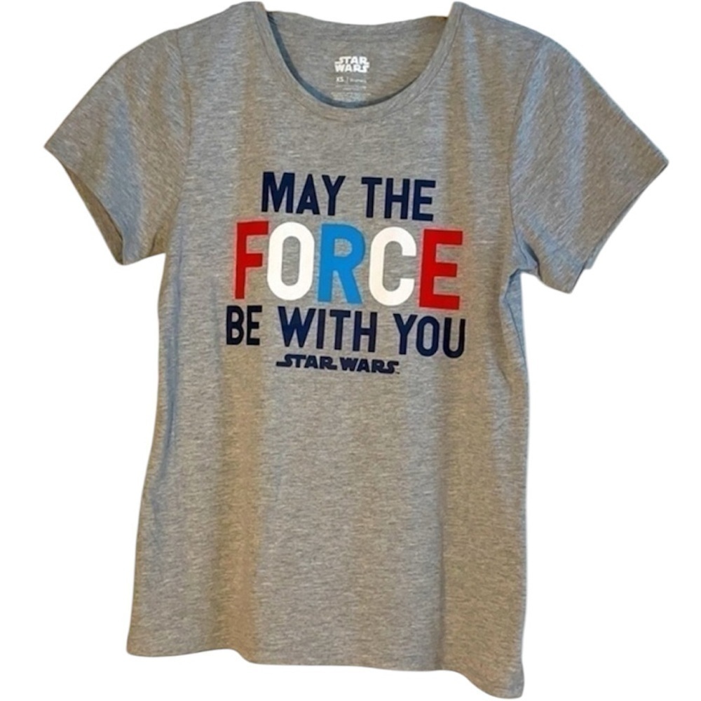 Star Wars Shirt Gray May the force be with you T-shirt Size XS